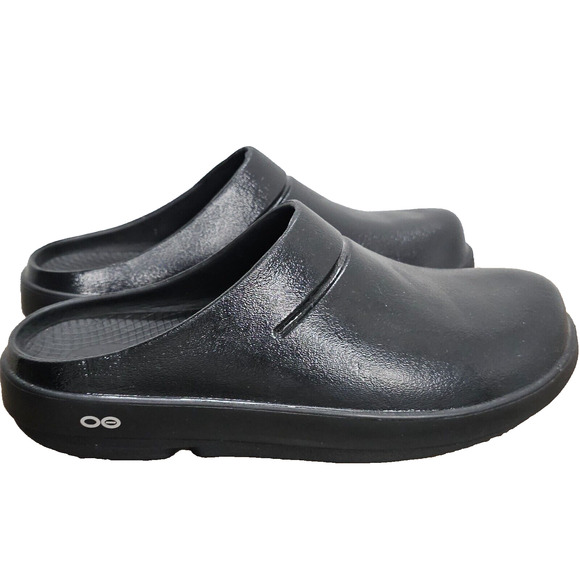 OOFOS OOcloog Womens Size 11 Mens size 9 Luxe Black Recovery Comfort Mule Clogs - Picture 1 of 7